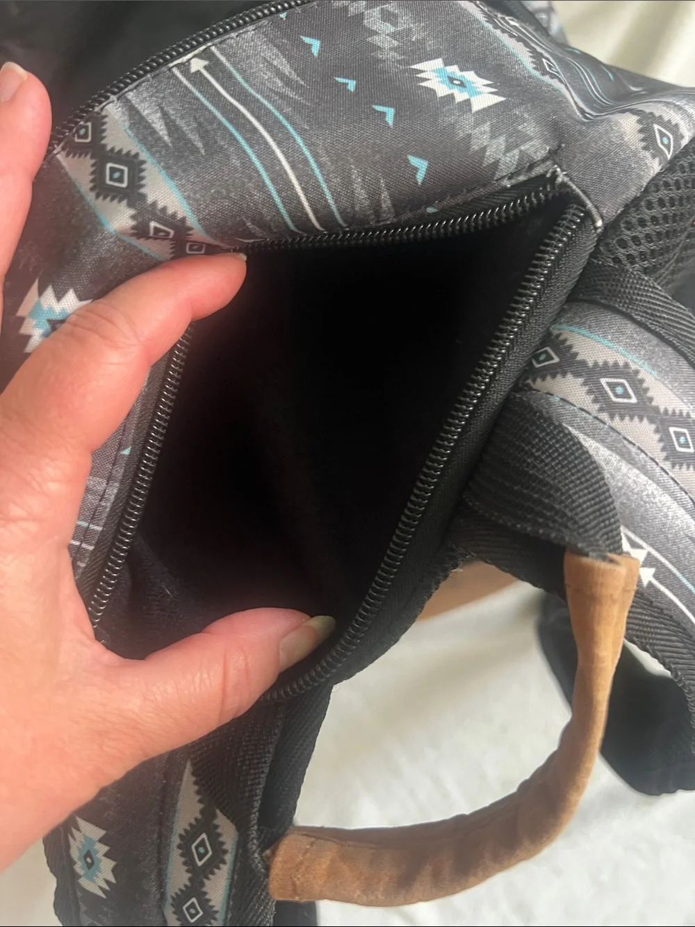 Wrangler Black Aztec-Pattern Backpack
